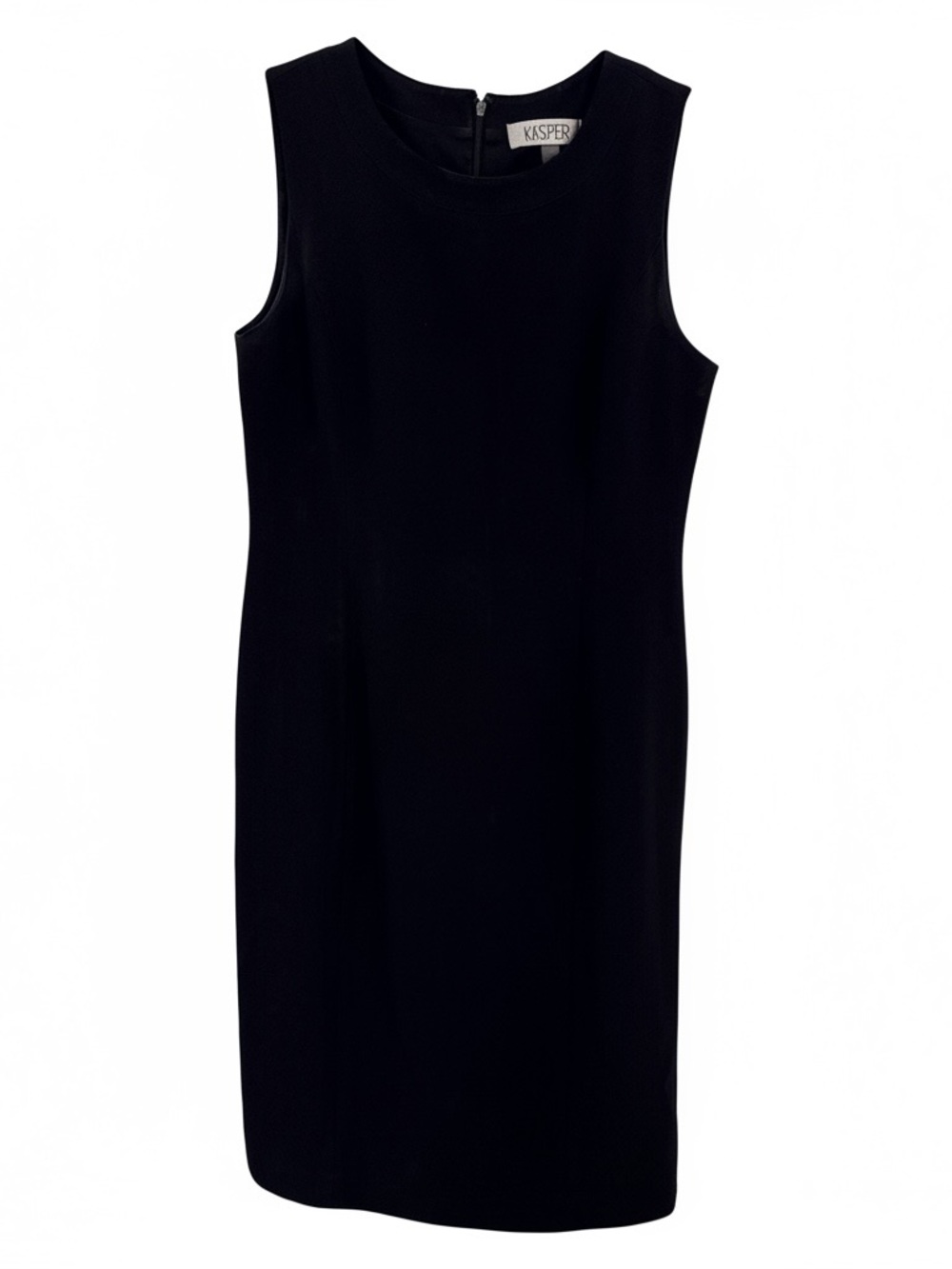 Kasper Black Sleeveless Midi Sheath Dress